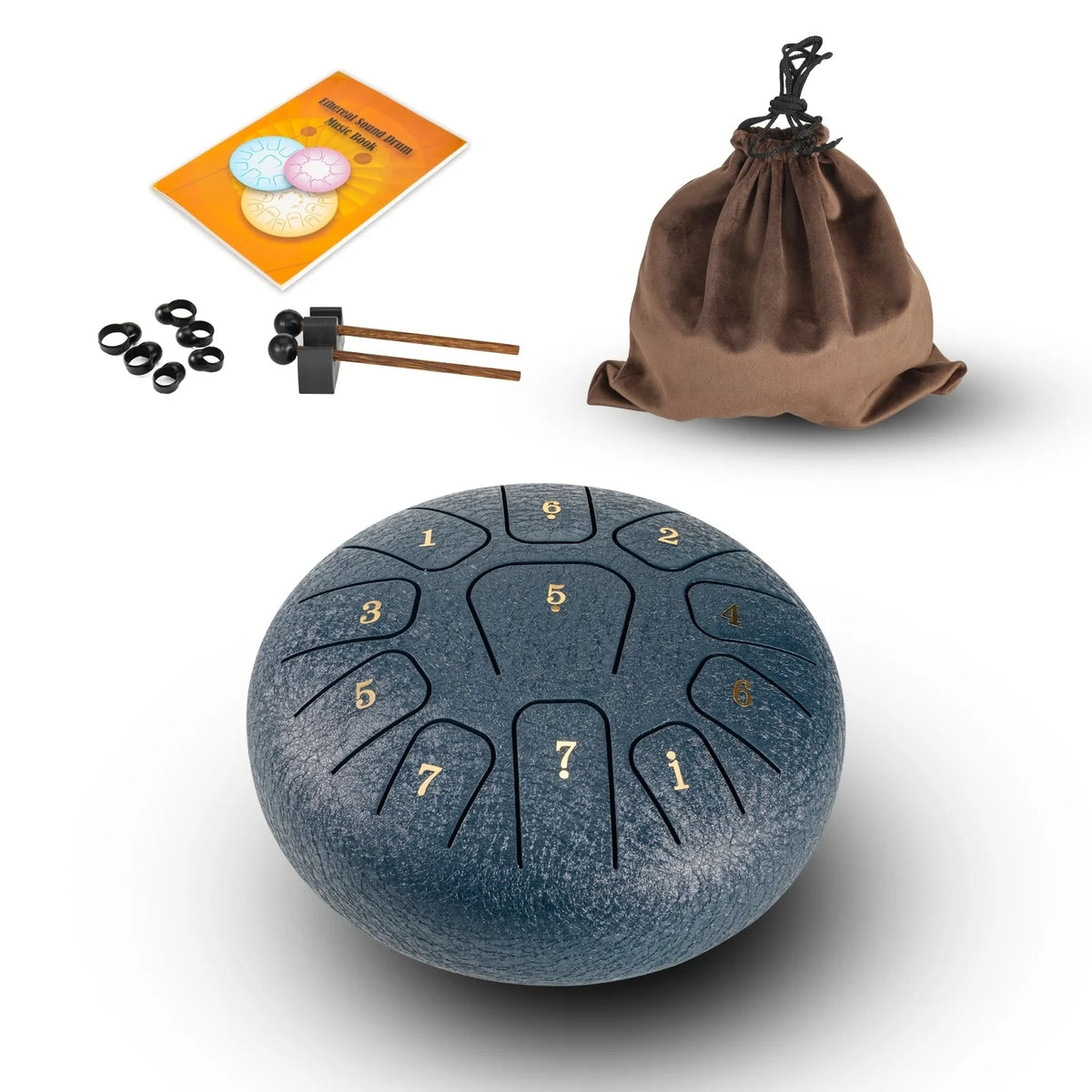 6-Inch Steel Tongue Drum: 11-Note Handpan-Style Drum with Mallets and Carry Bag