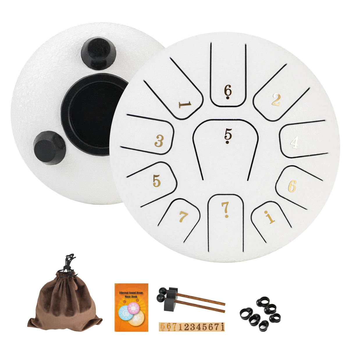 6-Inch Steel Tongue Drum: 11-Note Handpan-Style Drum with Mallets and Carry Bag