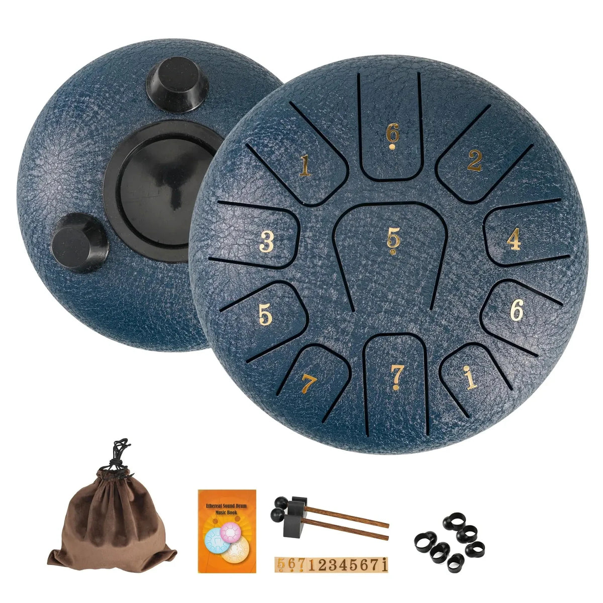 6-Inch Steel Tongue Drum: 11-Note Handpan-Style Drum with Mallets and Carry Bag
