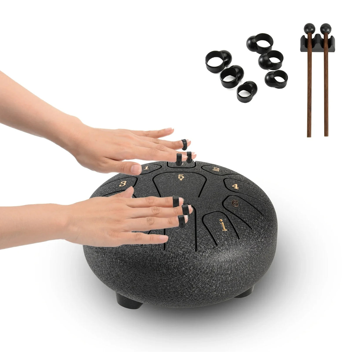 6-Inch Steel Tongue Drum: 11-Note Handpan-Style Drum with Mallets and Carry Bag