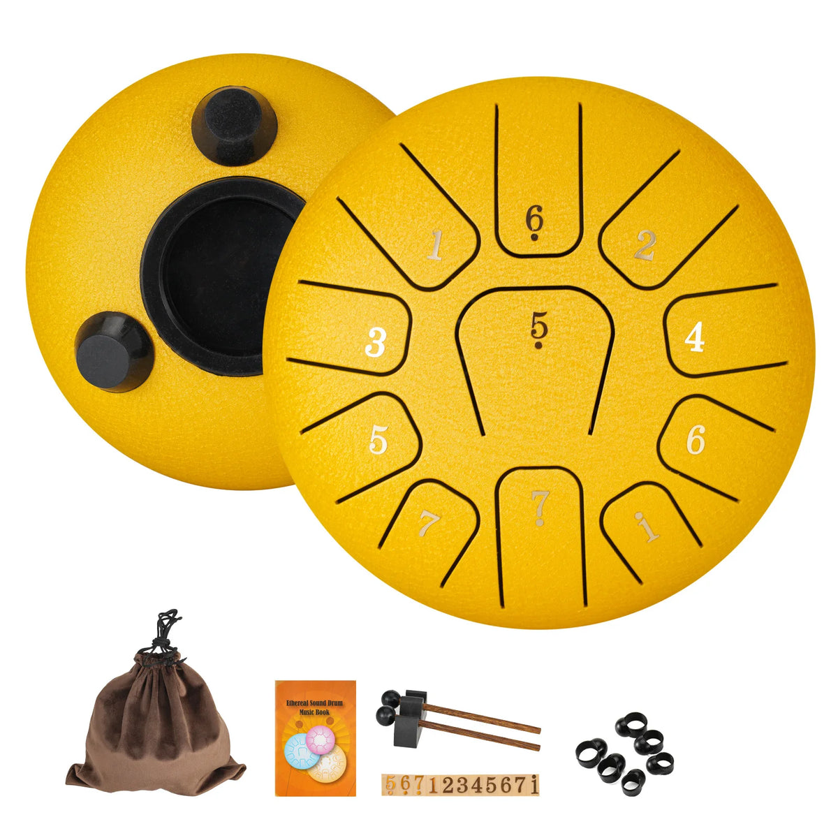 6-Inch Steel Tongue Drum: 11-Note Handpan-Style Drum with Mallets and Carry Bag