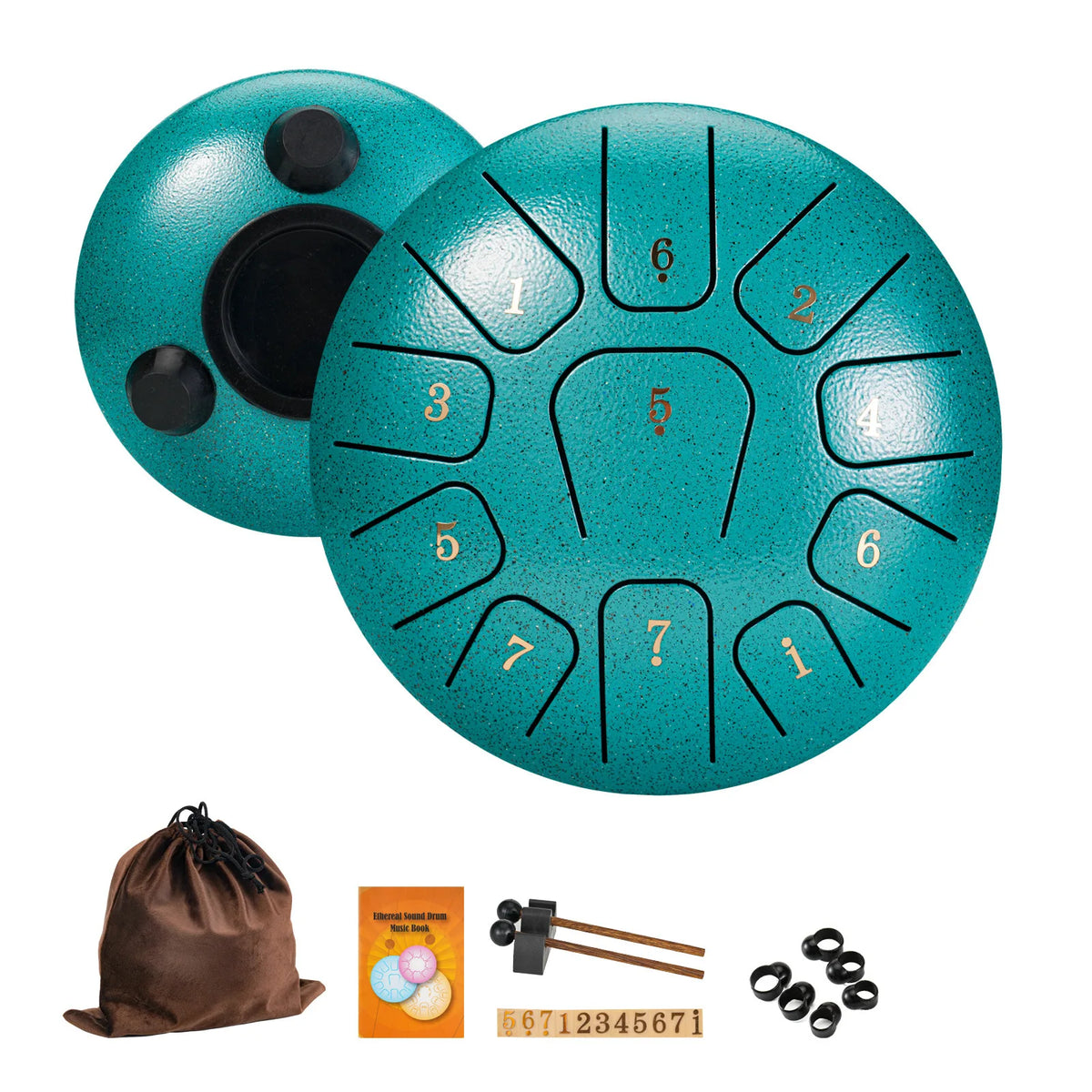 6-Inch Steel Tongue Drum: 11-Note Handpan-Style Drum with Mallets and Carry Bag